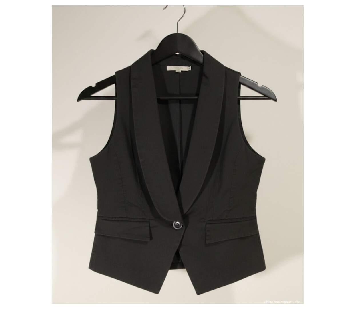 Gilet Sans Manches Femme Blazer Coton Gris Axxano AH1165G : Élégance Moderne-4