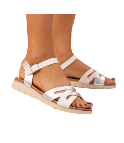 Sandales jane femme argenté Lunar