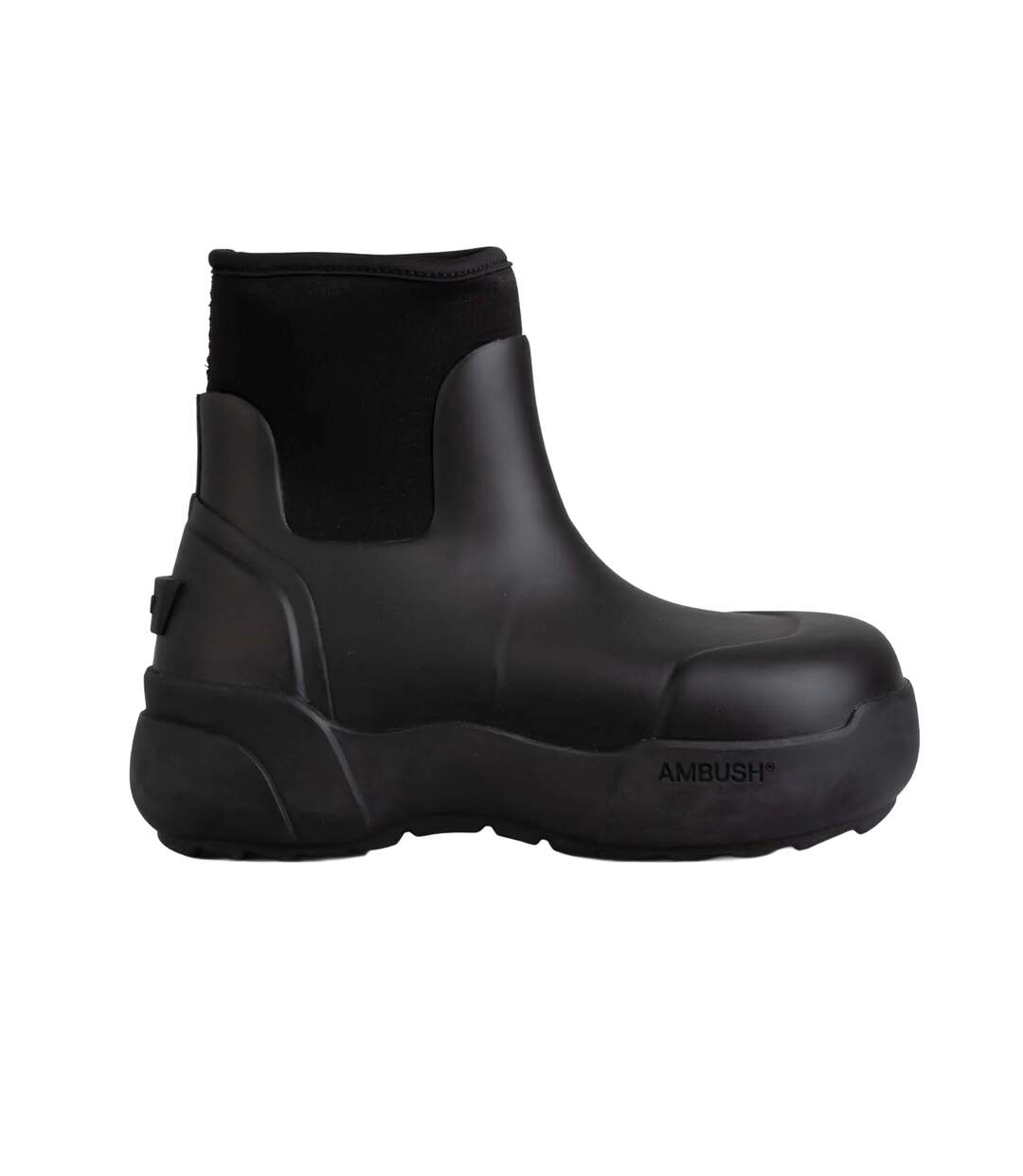 Womens/ladies rubber ankle boots black Ambush-3