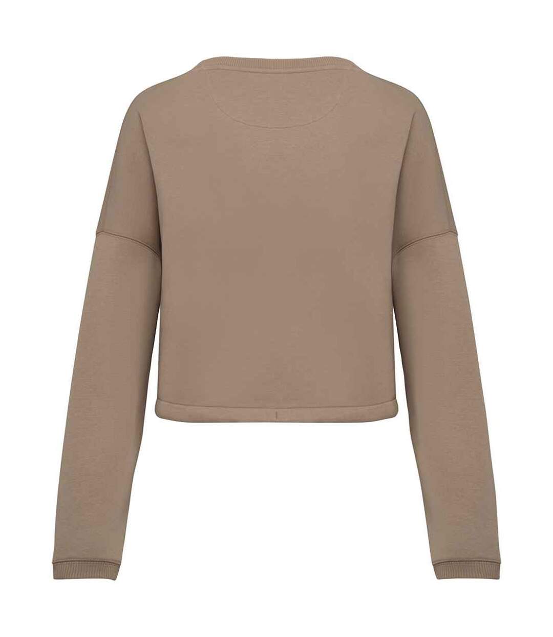 Womens/ladies oversized crop sweatshirt wet sand Native Spirit-2