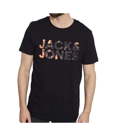 T-shirt Noir/Orange Homme Jack & Jones Plash