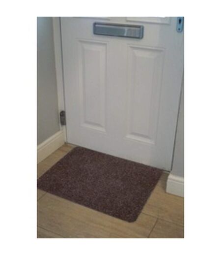 Basic ribbed indoor door mat 50cm x 80cm dark brown Groundsman