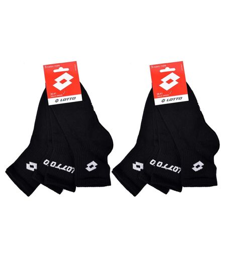 Chaussettes Femme LOTTO Socquettes Tiges 2 tiers Pack de 6 Paires WOMEN QUARTER NOIR