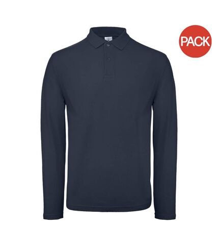 Pack of 2  Id.001 mens long sleeve polo  ultramarine B&C