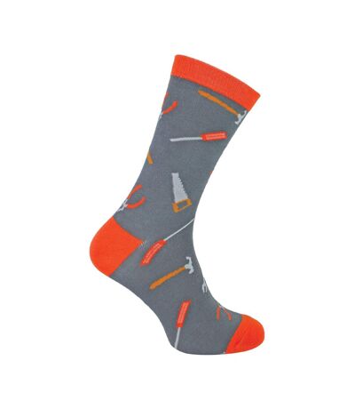 1 Pack Mens Novelty Grey Tools Bamboo Socks