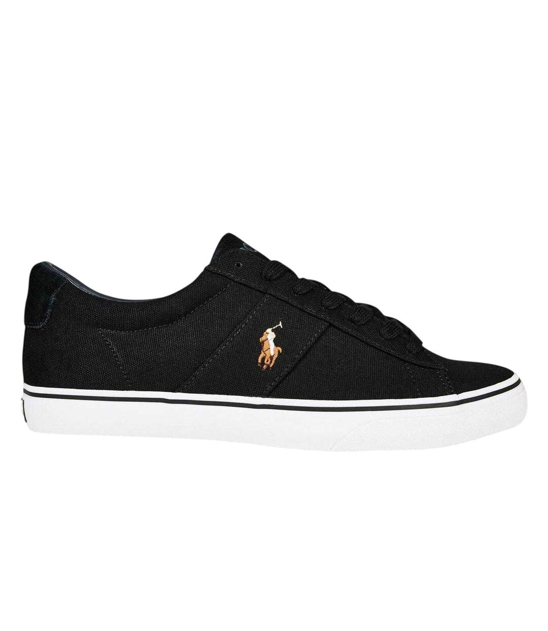 Baskets Basses En Toile Sayer Homme Noir Ralph Lauren-1