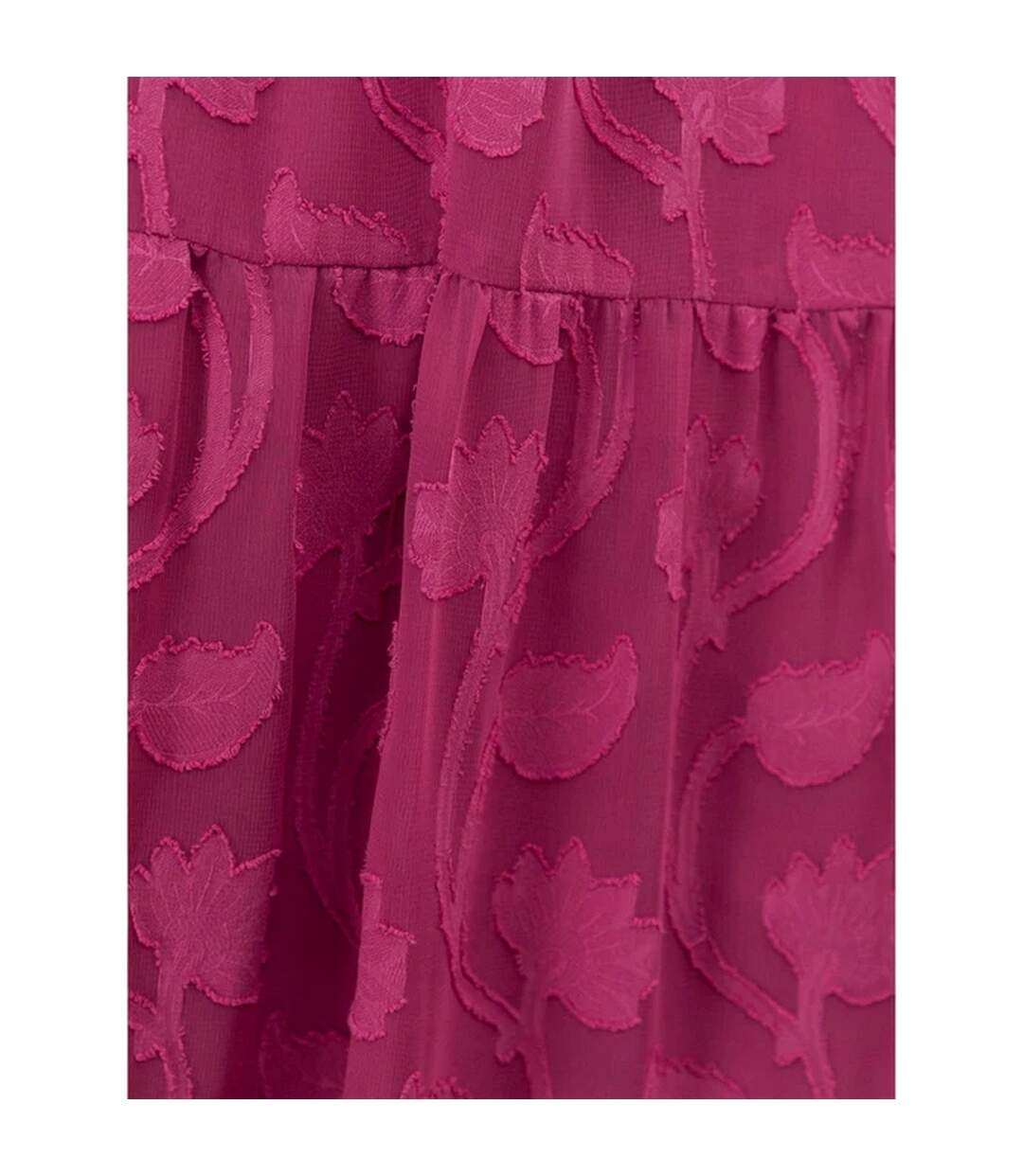 Jupe Longue Motif/style Floral En Relief Femme Fuchsia Lovedrobe-4