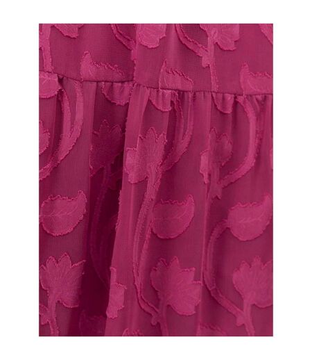 Jupe Longue Motif/style Floral En Relief Femme Fuchsia Lovedrobe