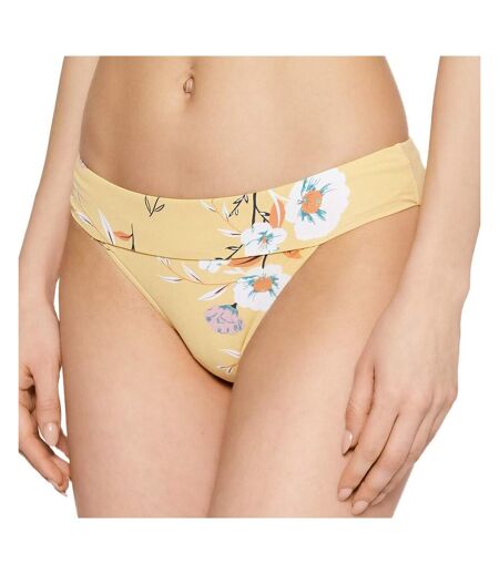 Bas de Bikini Jaune à fleurs Mi-haut Femme Roxy Lahaina Bay - M