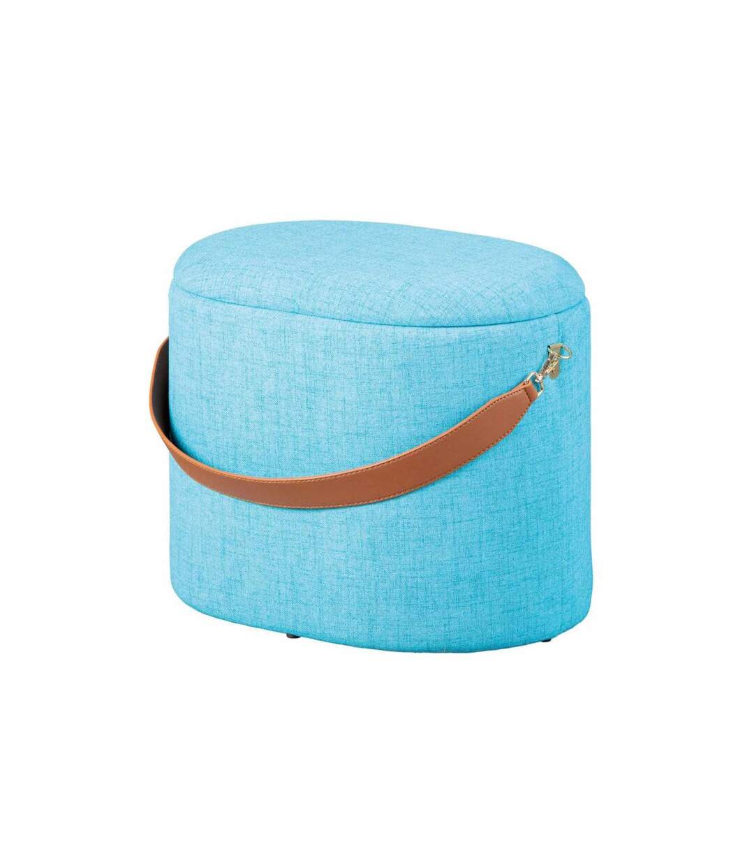 Pouf de Rangement à Anse Dumont 42cm Turquoise-1