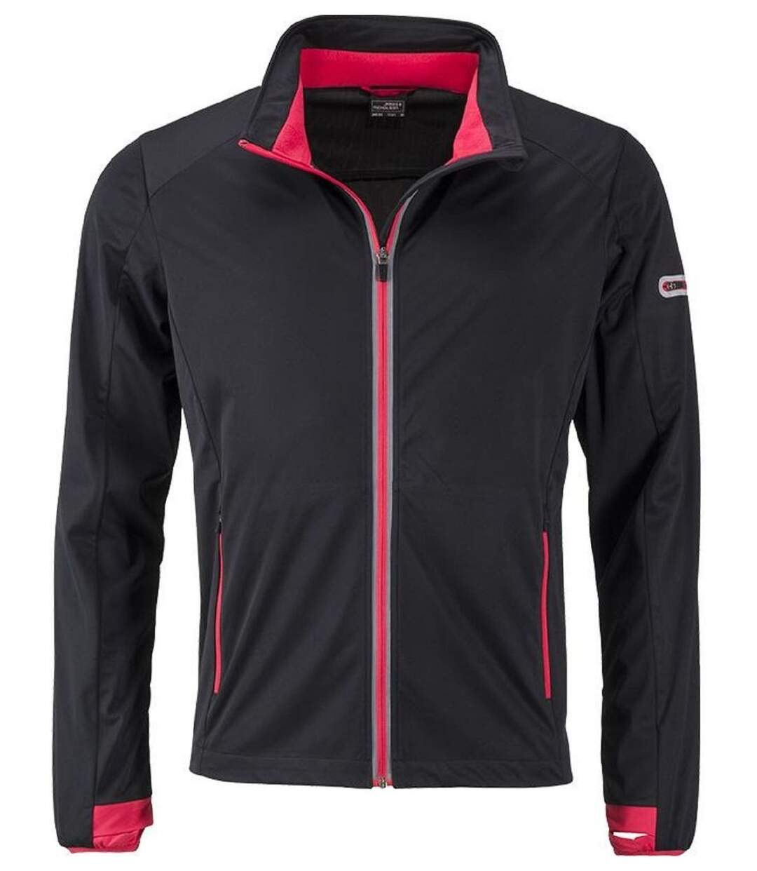 Veste softshell sport - Homme - JN1126 - noir et rouge-1