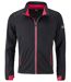 Veste softshell sport - Homme - JN1126 - noir et rouge