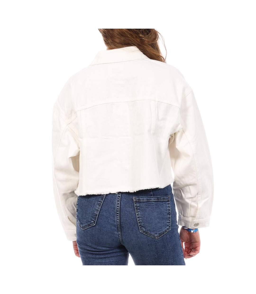 Veste en jean blanc femme jennyfer vropy-2