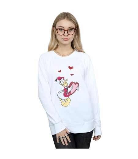 Disney Sweatshirt Donald Duck Love Heart - Femmes/Dames (Blanc) - UTBI27695
