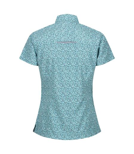 Regatta Womens/Ladies Mindano VIII Ditsy Print Short-Sleeved Shirt (Bleached Aqua) - UTRG9703