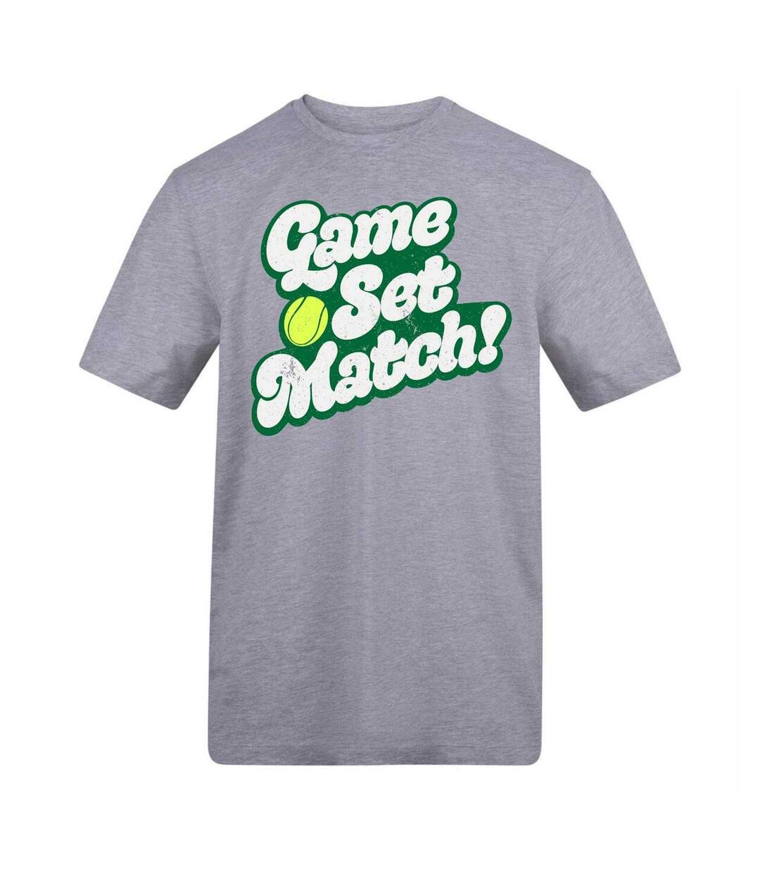 Unisex Adult Game Set Match Tennis T-shirt Grey AWD-1