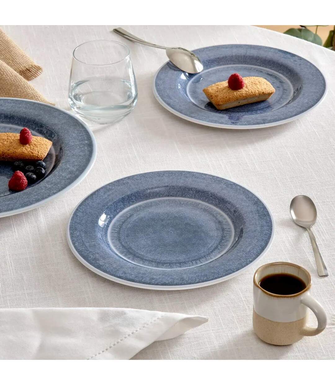 Lot de 6 Assiettes à Dessert Fanny 22cm Bleu-3