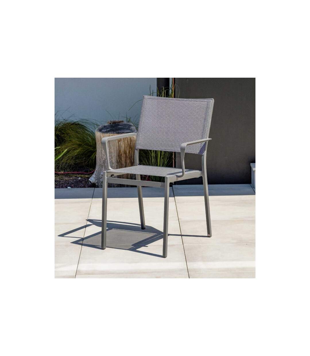 Fauteuil de Jardin Empilable Stockholm 84cm Gris Anthracite-4