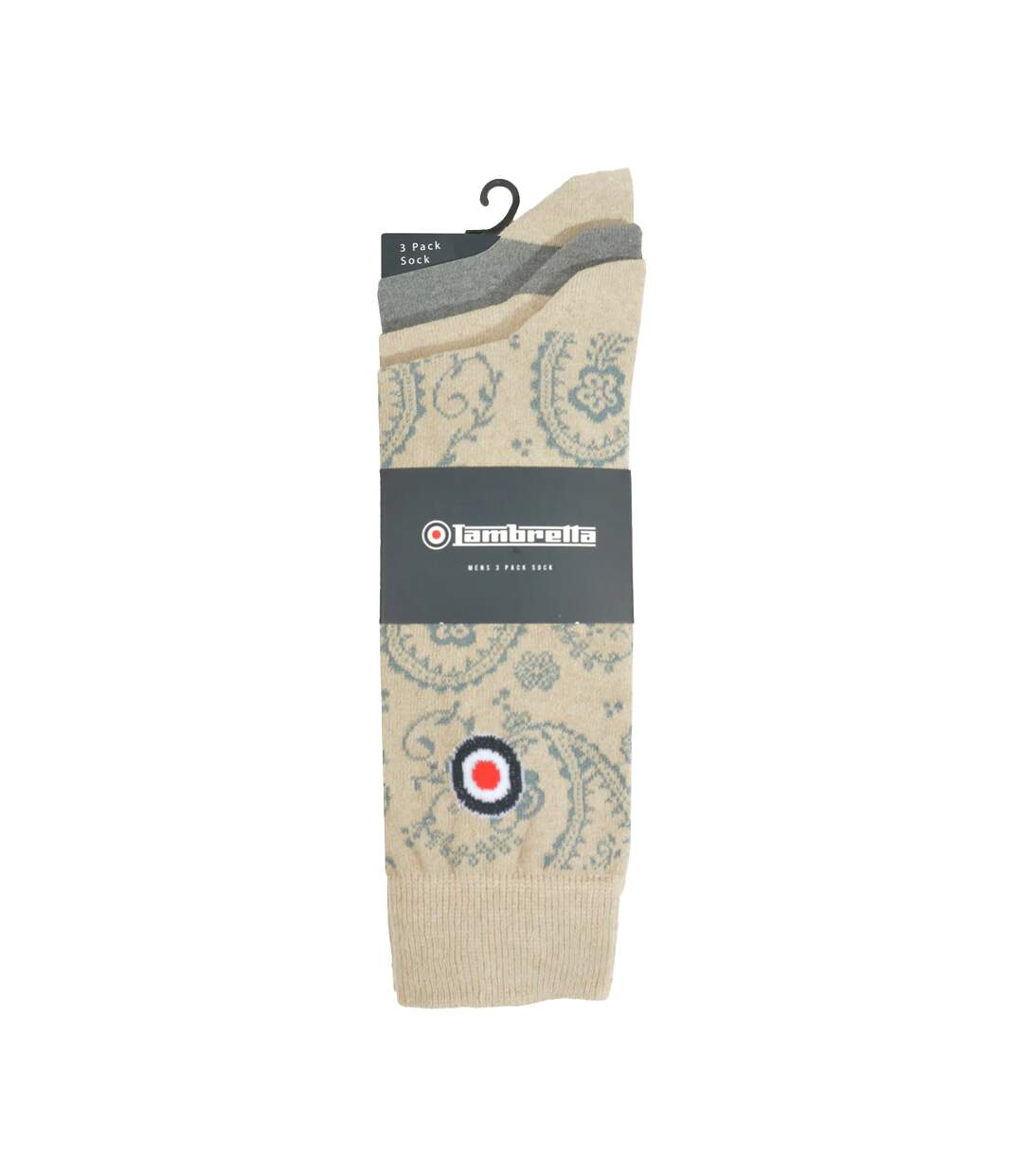 Pack Of 3  Mens Paisley Socks  Iron Stone Lambretta-3