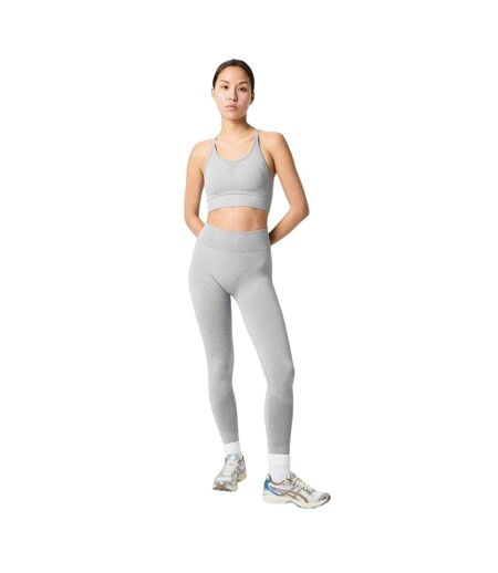 Womens/ladies Seamless High Rise Leggings Light Grey USA Pro