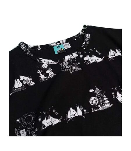 Robe Motif/style Imprimé Intégral Femme Noir Moomin