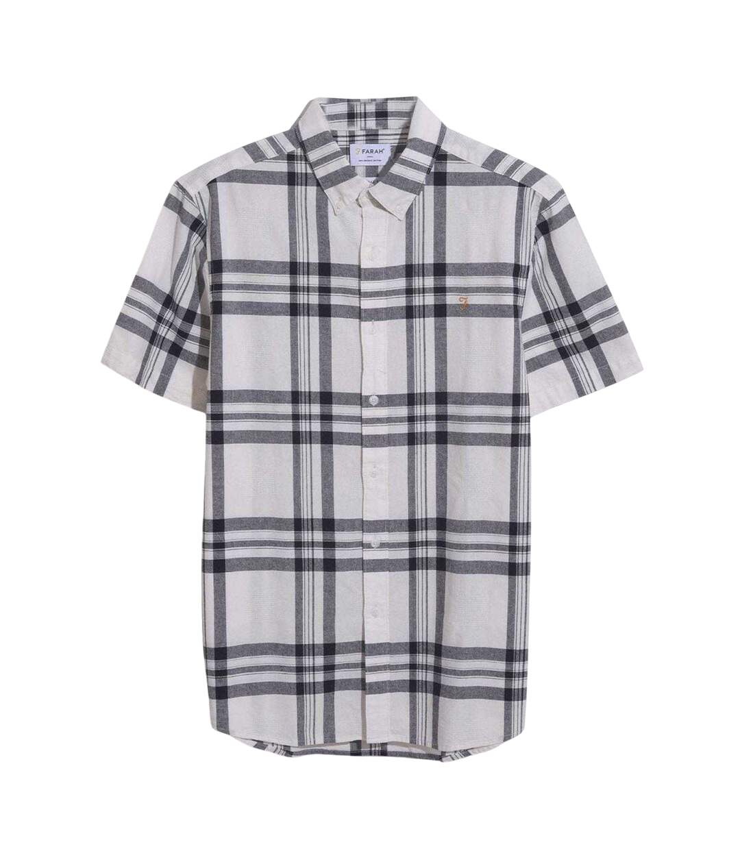 Chemise Motif/style À Carreaux Vifs Homme Écru Farah-2