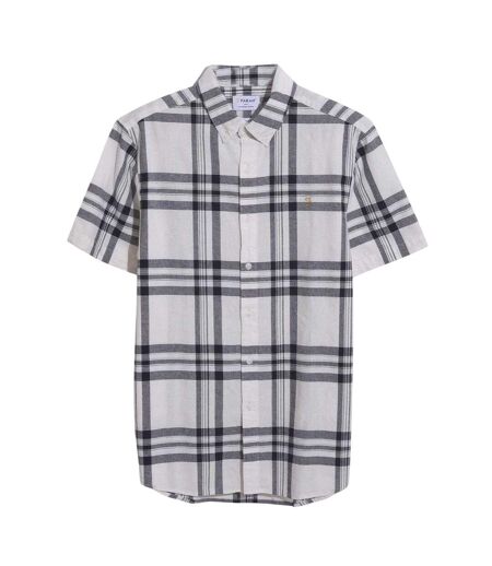 Chemise Motif/style À Carreaux Vifs Homme Écru Farah