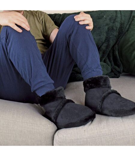Mens Soft Plush Lined Memory Foam Slipper Booties