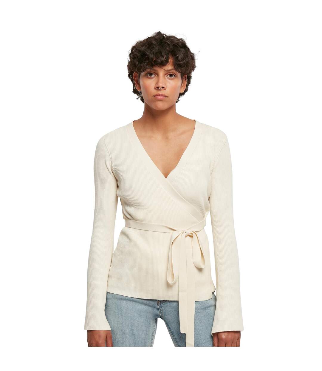 Cardigan Motif/style Côtelé Femme Sable Blanc Urban Classics-3