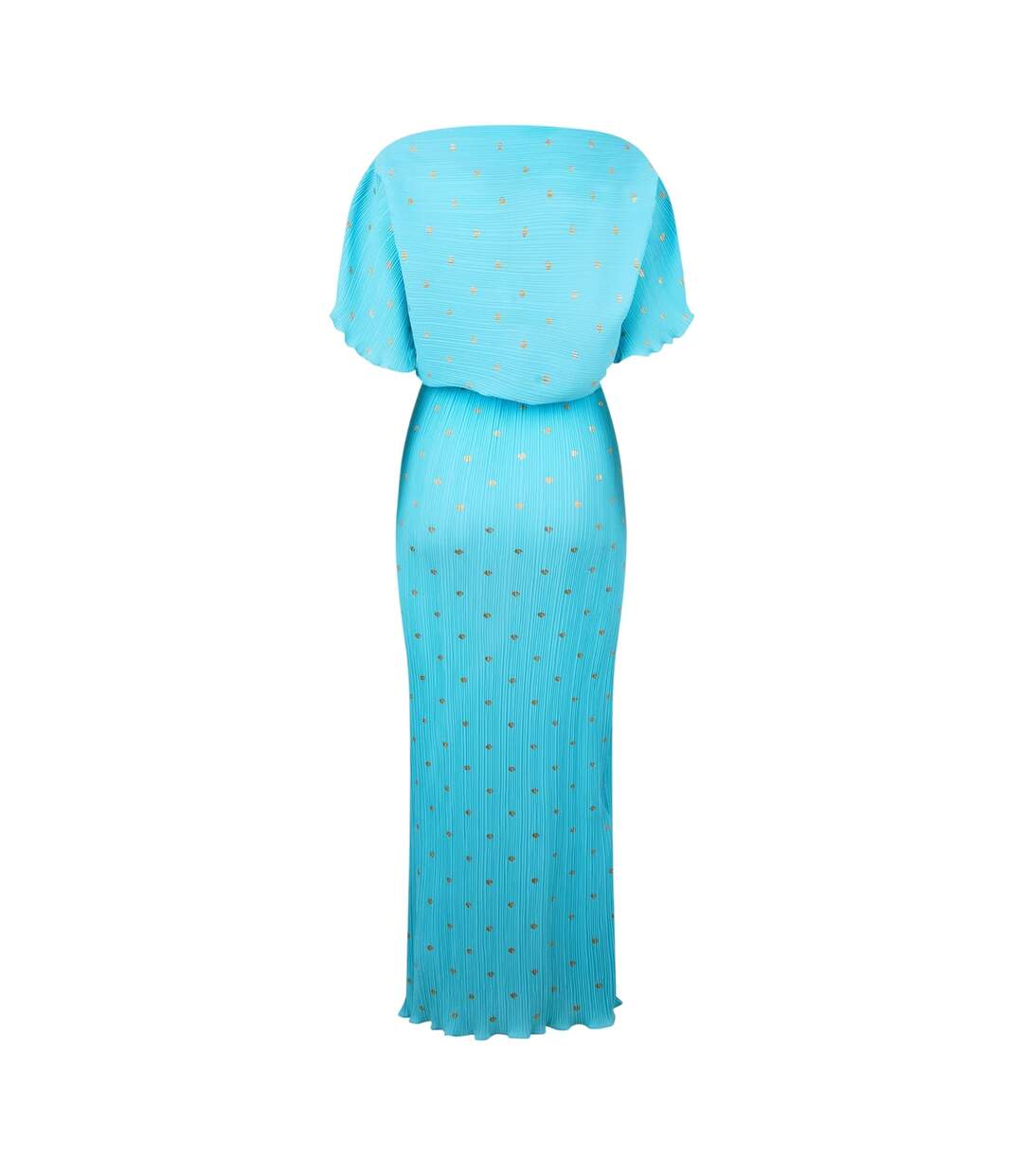 Womens/ladies Tilly Polka Dot Plisse Maxi Dress Blue Never Fully Dressed-2