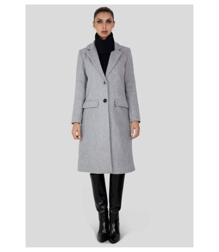 Manteau long droit boutonné