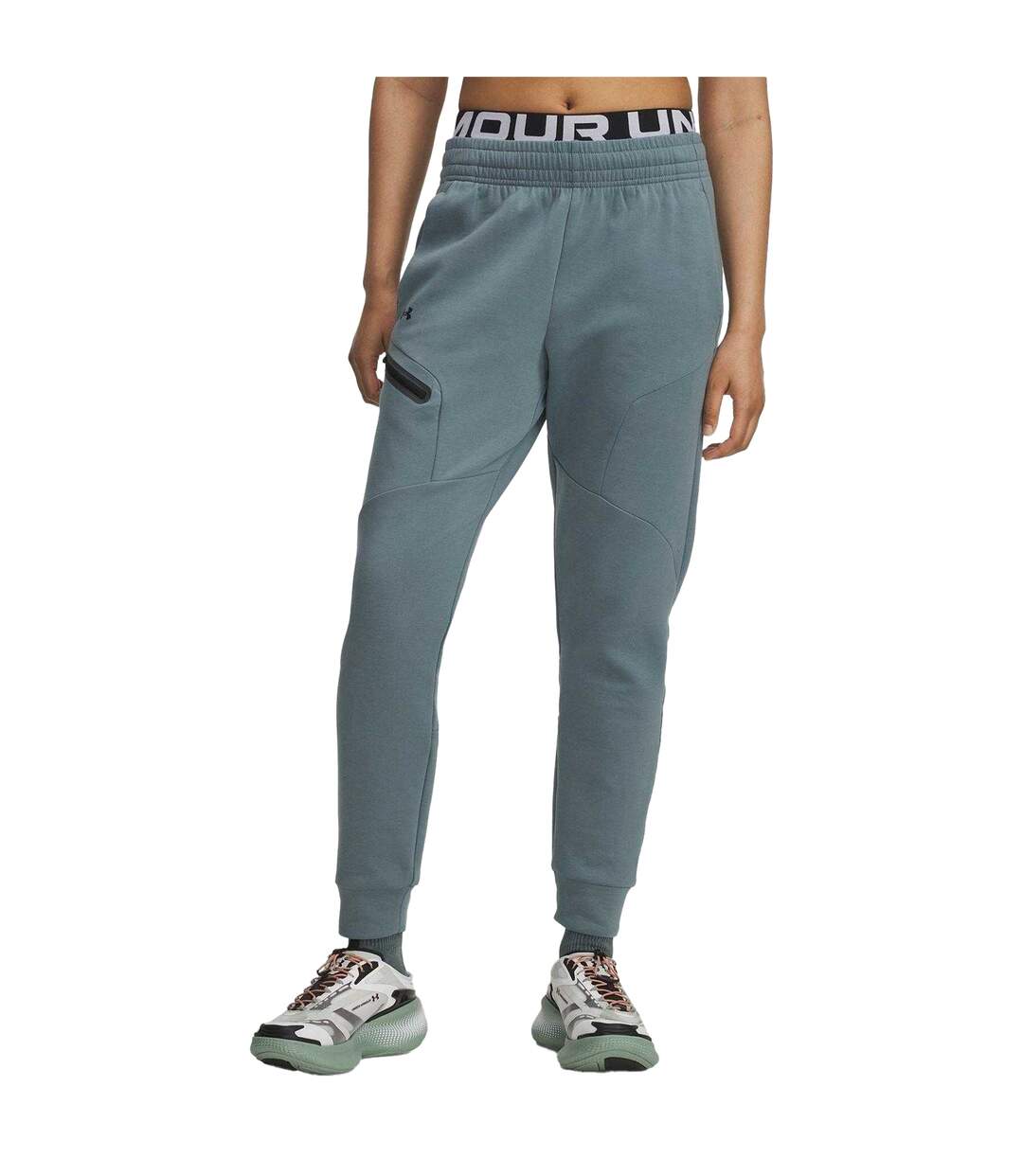 Womens/ladies Unstoppable Fleece Athletic Joggers Jasper Under Armour-2