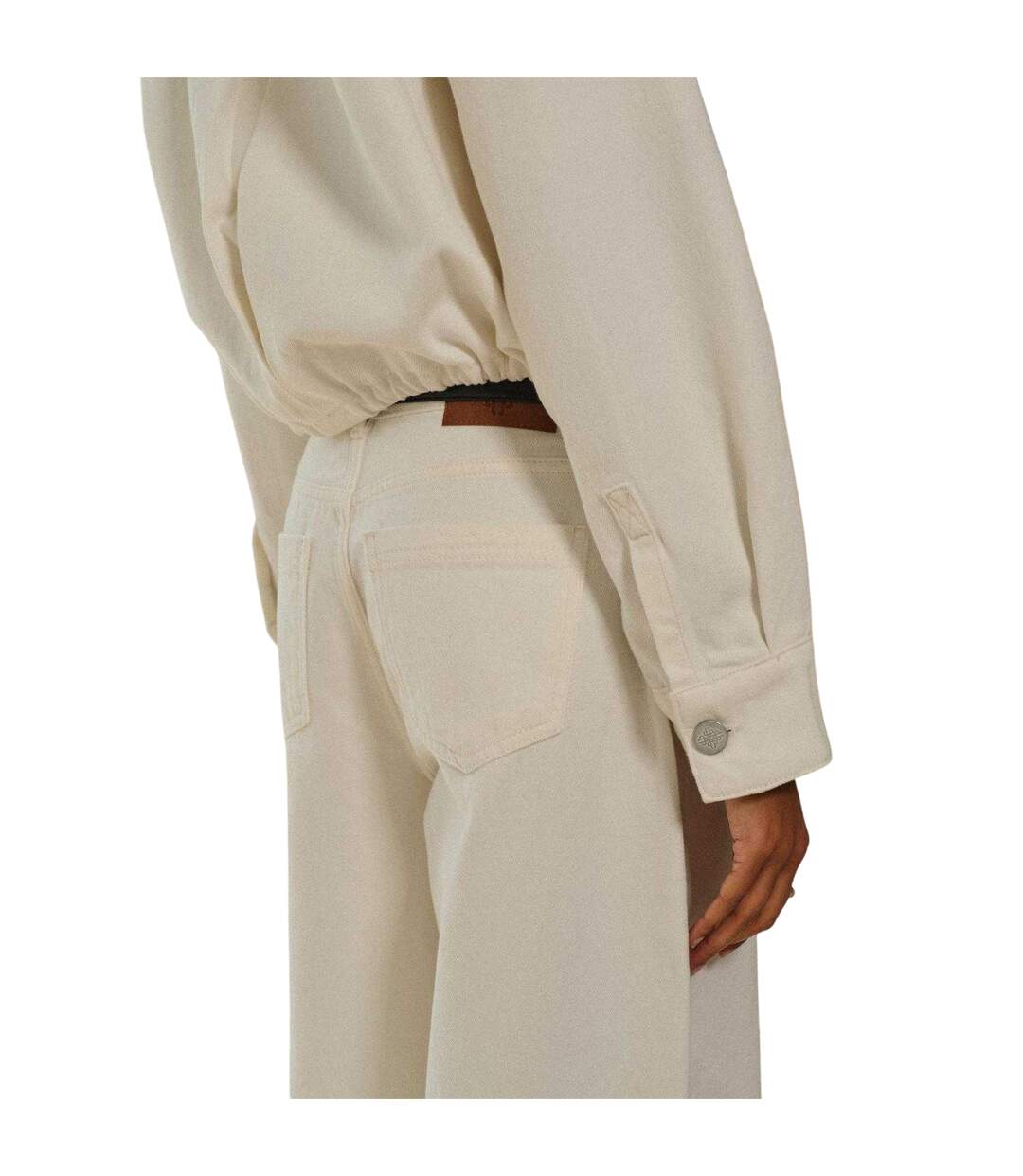 Womens/ladies Wide Leg Barrel Jeans Ecru Couture Club-4