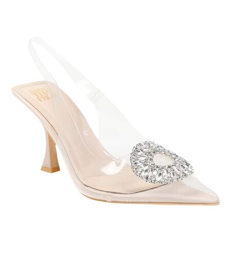 Where´s That From Womens/ladies Opal Embellished Perspex Low Heel Sandals Nude Where's That From