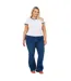T-shirt Motif/style Détail Contrasté Femme Blanc Bleu Marine Brave Soul-1