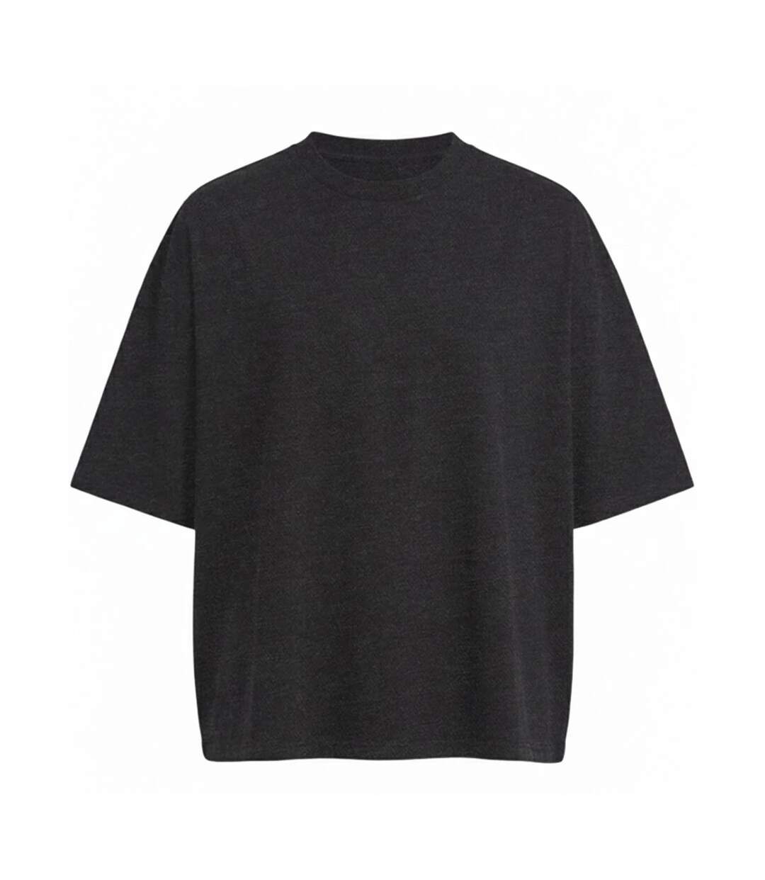 Mens Boxy Heavyweight Cropped T-shirt Washed Black Awdis-1
