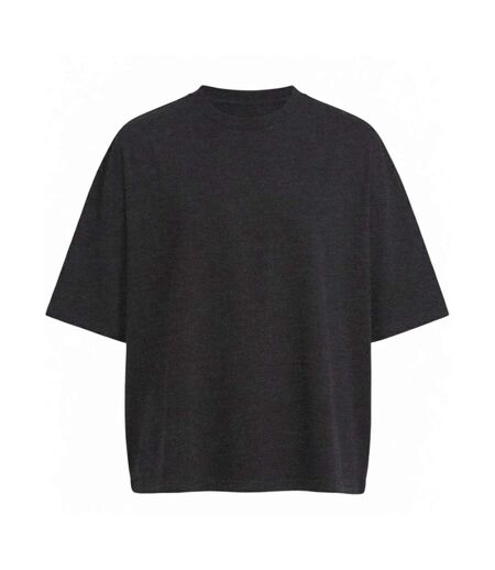 Mens Boxy Heavyweight Cropped T-shirt Washed Black Awdis