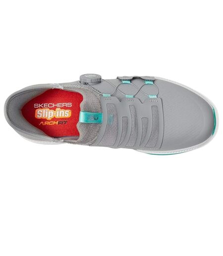 Womens/ladies Go Golf Elite 5 Golf Shoes Grey Aqua Skechers