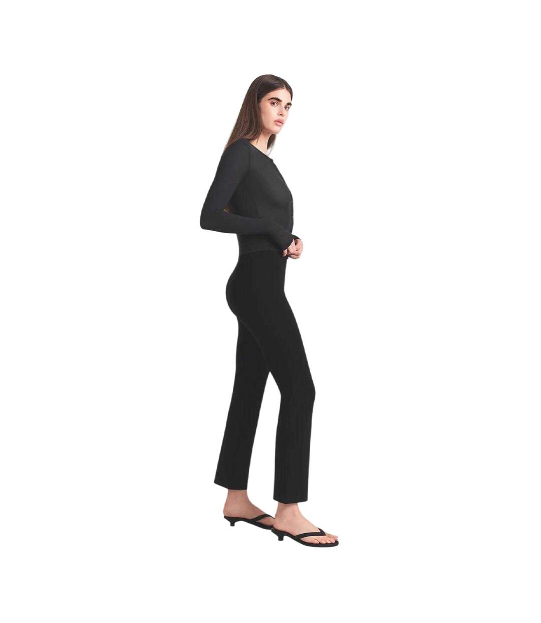 Pantalon Cloche Essential Femme Noir Obsidien Skims-4