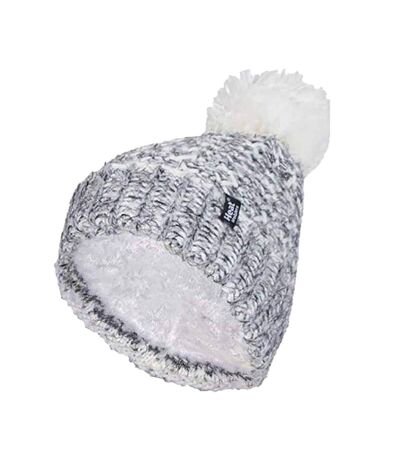 Ladies Fleece Lined Cuffed Winter Hat with Pom Pom