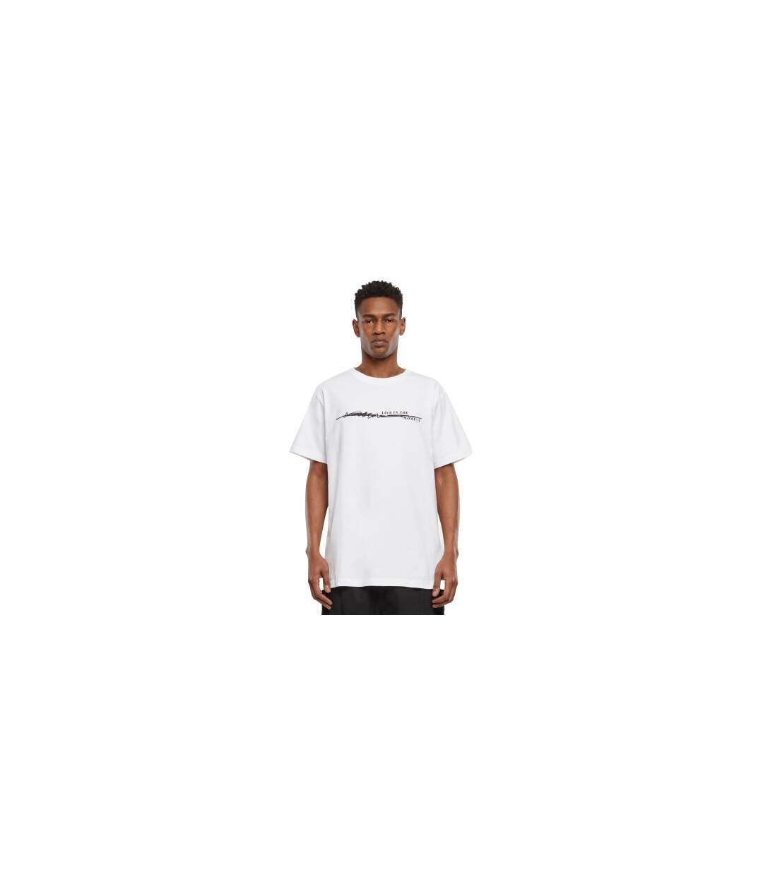 T-shirt Homme Live In The Moment Vivre Le Moment Présent Blanc Mister Tee-1