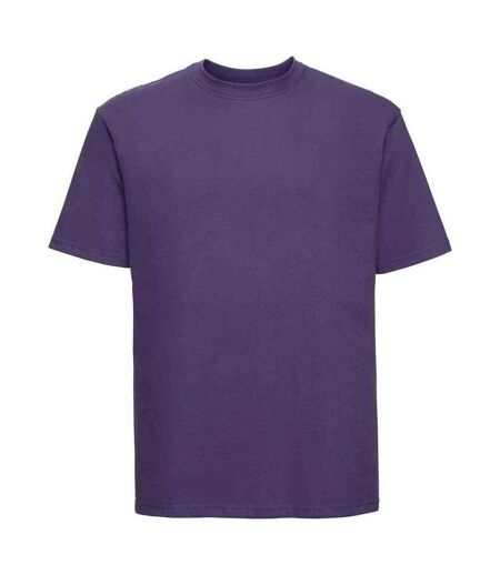 Mens classic ringspun cotton t-shirt purple Russell