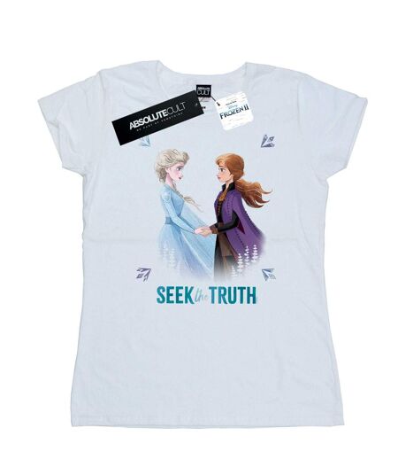 Disney T-shirt en coton Femmes/Ladies Frozen 2 Elsa And Anna Seek The Truth (Blanc) - UTBI21631