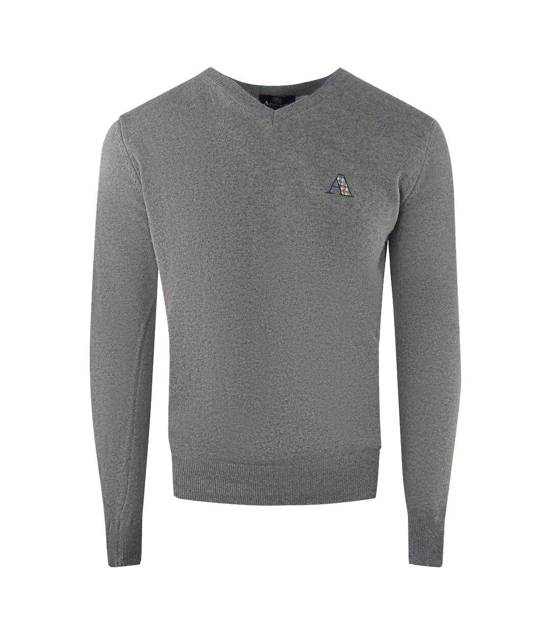 Pull Motif/style Tartan Homme Gris Aquascutum-1
