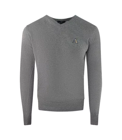 Pull Motif/style Tartan Homme Gris Aquascutum