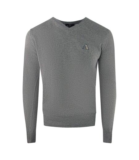 Pull Motif/style Tartan Homme Gris Aquascutum