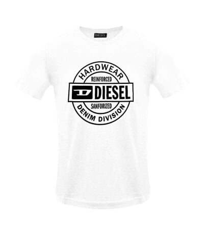 T-shirt Motif/style Logo Dans Cercle Hardware Homme Blanc Diesel