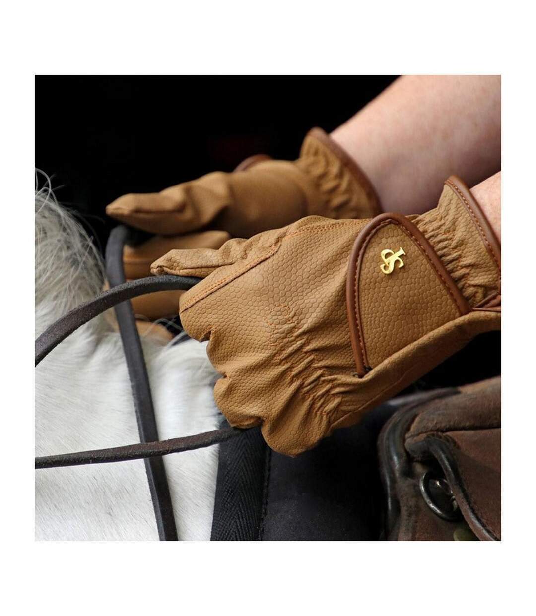 Unisex Adult Pro Performance Riding Gloves Tan Supreme Products-1