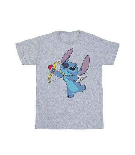 Disney Femmes/Les femmes Lilo And Stitch Stitch Cupid Valentines Cotton Boyfriend T-Shirt (Gris sportif) - UTBI29737