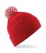 Unisex Adult Beanie Classic Red White Beechfield-3